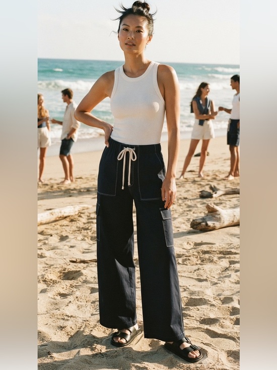 Banana Republic Factory Pants - Banana Republic High Ride Wide Leg pants
 Navy Size M
Coastal chic Nautical